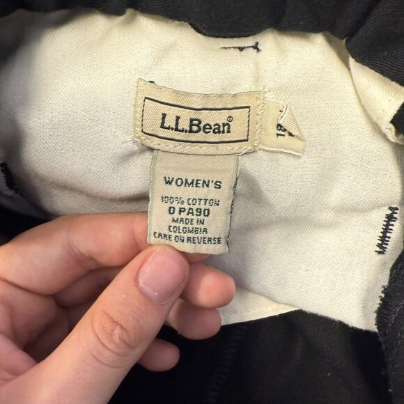 L.L.Bean Womens Black Cotton Dress Pants Size 18W Elastic Waist Pleated - Picture 3 of 10
